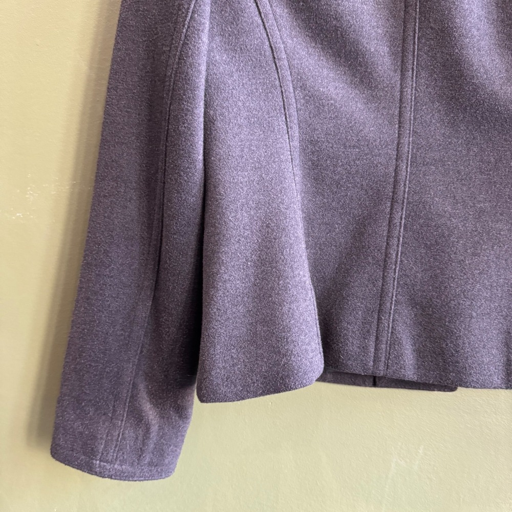 Evan Picone Petite 4P Gray Stretch Blazer Wool Career Jacket Office - Picture 7 of 12
